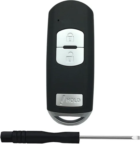 Funda de llavero de entrada sin llave de repuesto para Mazda 3 CX-3 CX-5 WAZSKE13D01 662F-SKE13D01 Llavero de llave del coche negro (3 botones)