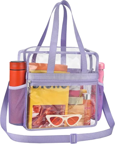 Miniatura 9 de Lyingflat Bolsa transparente para eventos de estadio - 12x6x12, bolsa de deporte transparente con correas reforzadas para el hombro