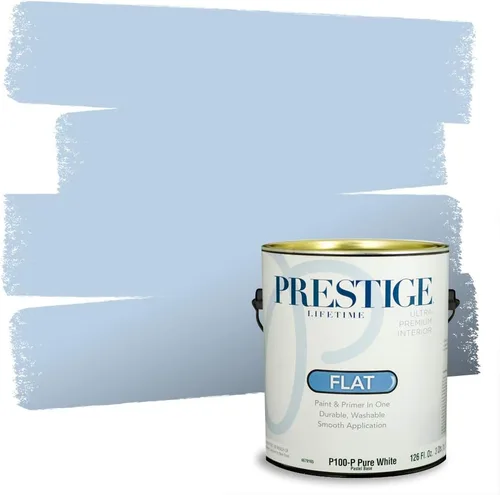 Miniatura 5 de Prestige Paints. - Base y pintura para exteriores en un solo galón, 1 galón. plano, comparable con Sherwin Williams Topsail. SW159-azul hechizante.