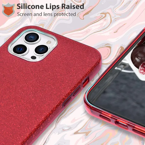 Miniatura 3 de MATEPROX - Funda compatible con iPhone 12 Pro y iPhone 12, carcasas con brillantinay para niñas y mujeres.