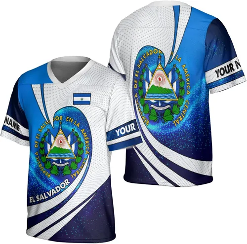 Miniatura 10 de Camiseta de fútbol de El Salvador personalizada de El Salvador Jersey de fútbol de El Salvador para hombres, camisas de El Salvador 3D