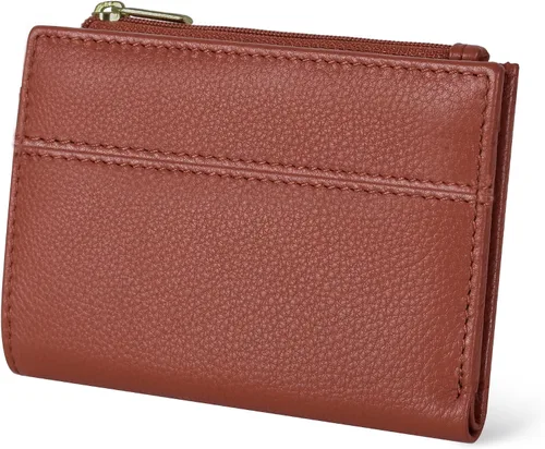 Miniatura 8 de Billetera Oak Leathers para mujer de piel de grano completo - Pequeña con protección RFID, monedero para monedas, tarjetero de crédito y DNI