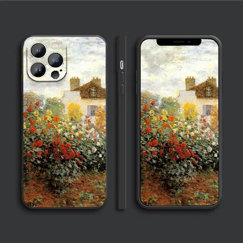 Miniatura 4 de Funda para iPhone 14 Plus, Classic Art Monet Painting Retro Landscape Phone Case para mujeres y hombres, cubierta protectora delgada de TPU flexible