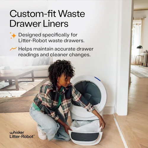 Miniatura 2 de Bolsas para cajones de residuos de Litter-Robot de Whisker, paquete de 25 unidades - Forros para caja de arena, ajuste personalizado