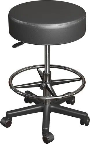 Miniatura 7 de Luxton - Taburete ergonómico con ruedas, doble acolchado y espuma viscoelástica, ajustable para spa, silla de escritorio con silla giratoria