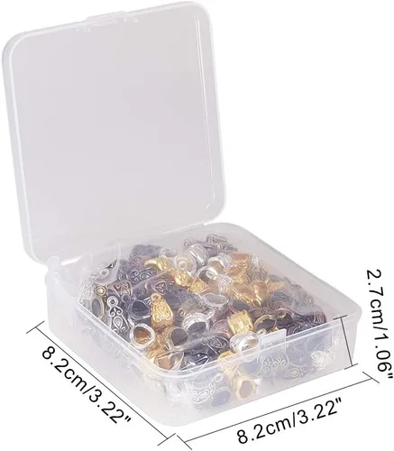 Miniatura 7 de PH PandaHall 180 dijes de cuentas de fianza, 6 colores de plata tibetana, colgantes de tubo de cuentas, eslabones espaciadores, cuentas sueltas