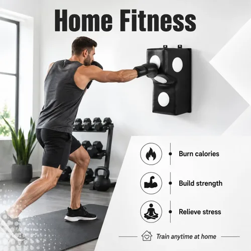 Miniatura 8 de Saco de Entrenamiento de Boxeo para Montaje en Pared - Objetivo de Entrenamiento de Boxeo Uppercut - Saco de Boxeo Pesado para Adultos