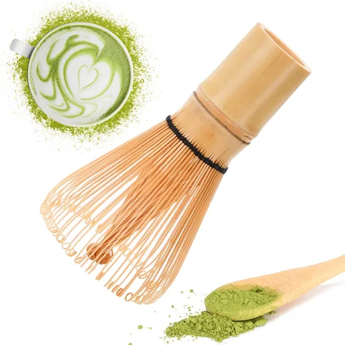 Miniatura 10 de Juego de batidor de matcha, batidor de matcha de bambú (Chasen), cuchara tradicional (chashaku), tamiz de acero inoxidable,Herramientas de té