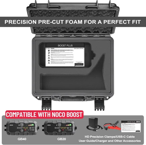 Miniatura 2 de Funda para NOCO Boost GB40 y GB20 – Funda de transporte rígida impermeable con espuma precortada personalizada, caja de viaje protectora a prueba