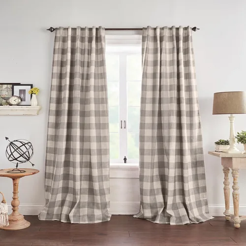 Miniatura 10 de Elrene Home Fashions Farmhouse Living Grainger Buffalo - Cortina opaca con diseño a cuadros para ventana, cortina para sala de estar y dormitorio