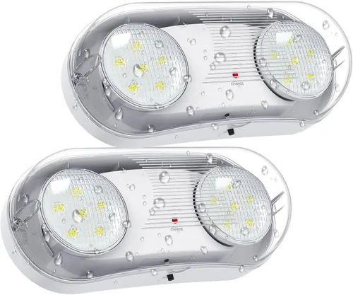 Miniatura 8 de Luz de emergencia exterior con clasificación de ubicación húmeda, luces de emergencia LED exteriores impermeables con batería de respaldo, cabezales