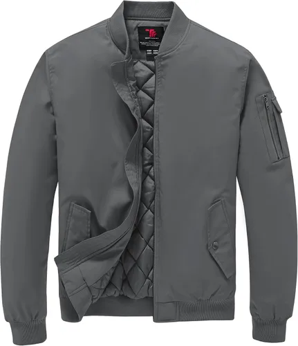 Miniatura 11 de TBMPOY - Chaqueta de hombre para el otoño, chaqueta de invierno, rompevientos, bomber, con cremallera, acolchada, de softshell, cálida