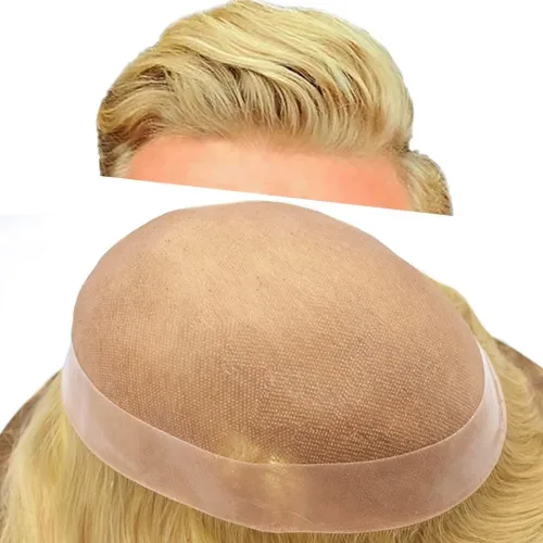 Miniatura 60 de Toupee - Sistema de reemplazo de cabello humano para hombre, encaje mono fino, duradero, línea capilar natural para hombre, pieza de cabello NPU