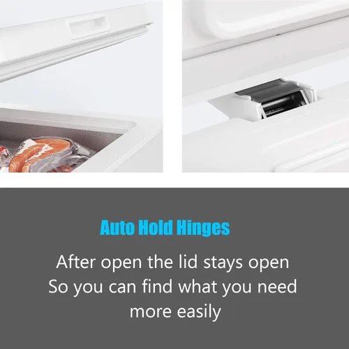 Miniatura 5 de Congelador de Cofre 5.0 Pies Cúbicos Pequeño Congelador Profundo Blanco Puerta Superior Mini Congelador con Canasta Removible, Bajo Ruido, 7 5.0