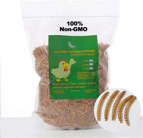 Gusanos de harina secos sin OMG, 20 libras, 100% natural, tamaño grande, sin humedad, golosinas para pájaros, pollos, erizo, hámster, pez, tortugas