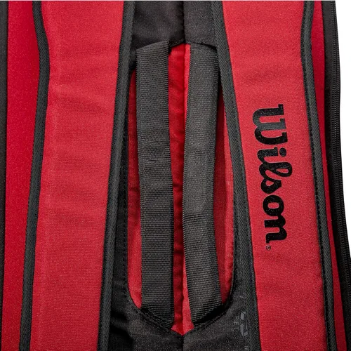 Miniatura 4 de Wilson Clash V2 Super Tour - Bolsa para raqueta de tenis, color rojo y negro, con capacidad para hasta 6 raquetas
