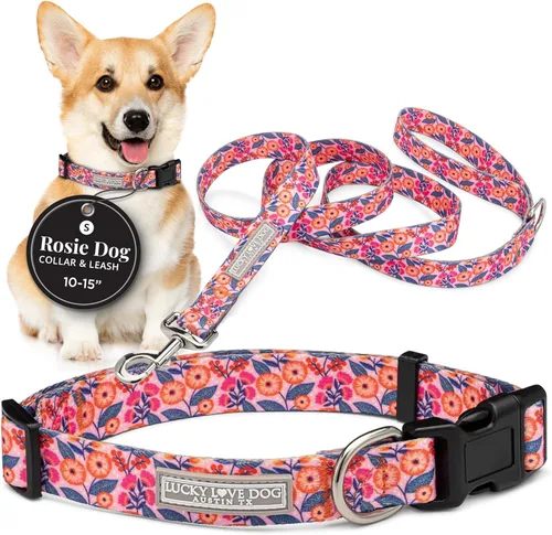 Miniatura 79 de Lucky Love Dog - Collar para perras pequeñas, diseño Blackbird de estampado alegre con flores de primavera y verano, talla XS
