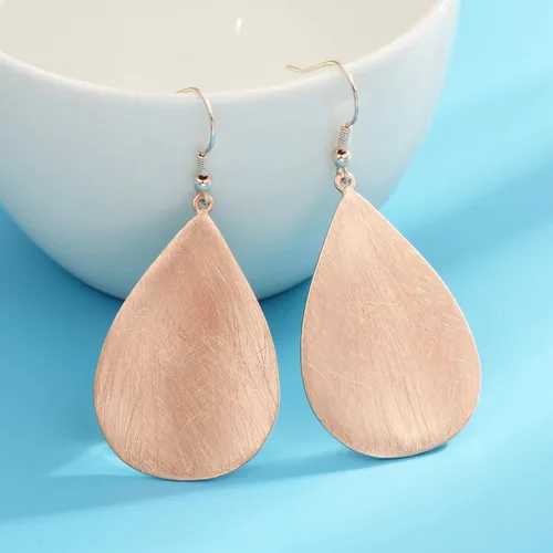 Miniatura 6 de Pendientes de lágrima hechos a mano con pendientes colgantes con acabado cepillado