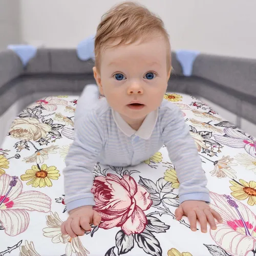 Miniatura 3 de Sábana de moisés, algodón jersey para bebé, niño/niña, sábanas bajeras flexibles para la mayoría de colchones de moisés Boho floral