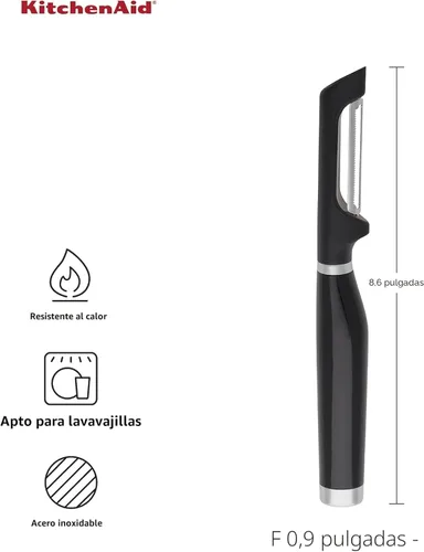 Miniatura 2 de KitchenAid Classic Euro Peeler, 8.6 pulgadas, negro Negro ónice