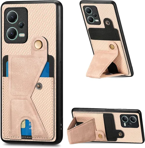 Miniatura 205 de Funda para Xiaomi Poco M5s 4G, Funda para Redmi Note 10 4G / Note 10S 4G / Note 11 SE (India) Funda de cuero PU ranuras para tarjetas Soporte