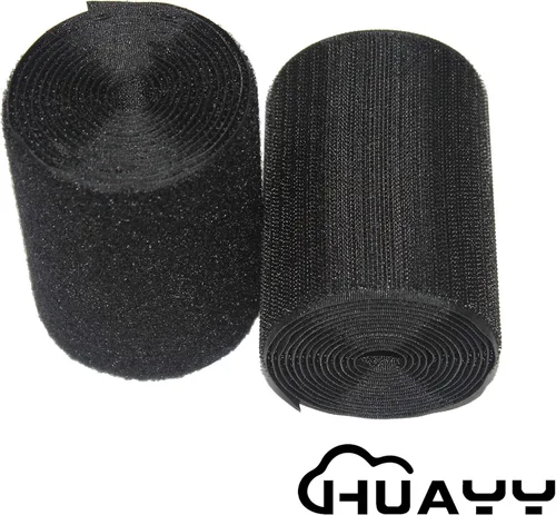Miniatura 3 de HUAYY Coser en estilo de gancho y bucle, tela de tiras de nailon no adhesivas, negro, 4 pulgadas de ancho 2 yardas de largo (4 pulgadas x 2 yardas)