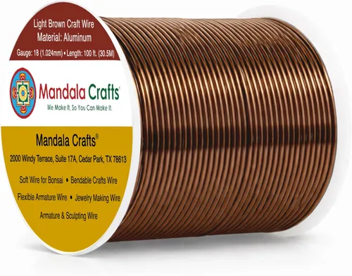 Miniatura 229 de Mandala Crafts - Alambre de aluminio anodizado de 8 calibre para hacer joyas - 9.75 m de alambre flexible negro colorido - Flexible para bonsái
