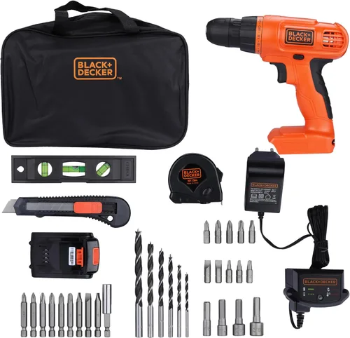 Miniatura 2 de BLACK+DECKER Kit de herramientas para taladro/hogar de 20 V MAX con kit de herramientas para colgar cuadros MarkIT (BDCD120VA y BDMKIT101C)