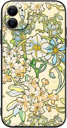 Miniatura 23 de Berkin Arts Funda de silicona compatible con iPhone 12 con protector de pantalla de flores ornamentales intrincadas rosas
