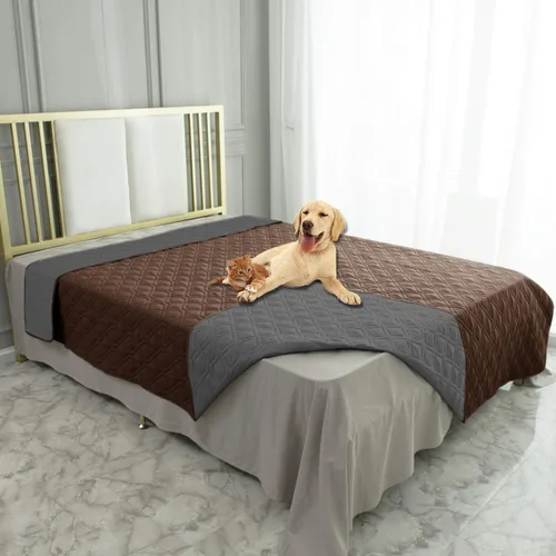 Miniatura 69 de Ameritex Funda Impermeable para Cama de Perro Manta para Mascotas para Muebles Cama Sillón Sofá Reversible Azul marino+azul piedra