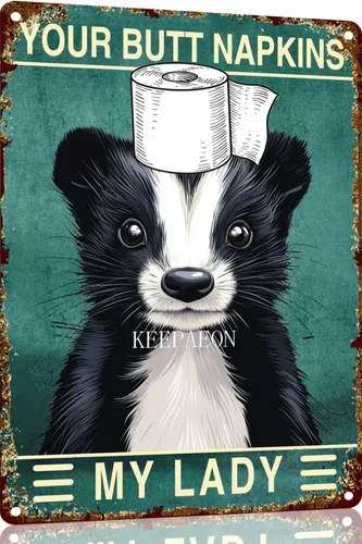 Miniatura 22 de Skunk Bathroom Wall Decor Signs Metal Aluminum Sign Remember to Wipe Bathroom Decor Weird Stuff 12x8 Inches Decor Funny Poster Funny Bathroom 8294