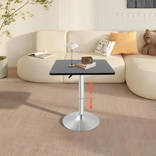 Miniatura 4 de Mesa de bar, mesa de bar cuadrada, para bebidas, café, mesa moderna, altura ajustable, mesa giratoria de 360°, mesa de cóctel alta, mesa de bistró