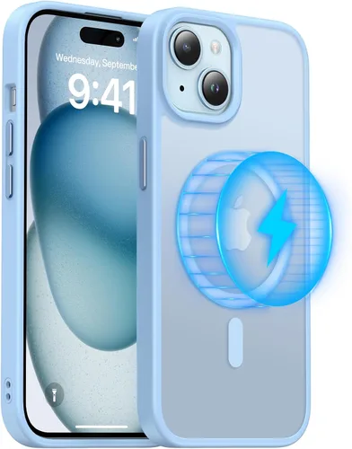 Miniatura 15 de Meifigno Magic Mag Series - Funda diseñada para iPhone 15 Pro, protección de grado militar y compatible con MagSafe, parte trasera mate translúcida