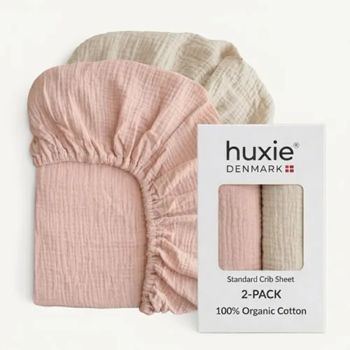 Miniatura 14 de Sábanas para cuna, sábana bajera ajustable de muselina de algodón orgánico, tamaño estándar para bebé niño y niña, 28 x 52 pulgadas, ultra suaves