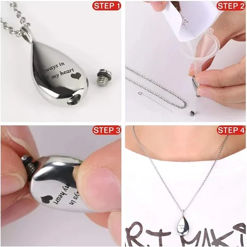 Miniatura 7 de Collares de urna para cenizas, collar de cremación para cenizas, collares de urna para cenizas para mujeres, medallón de joyería de cremación