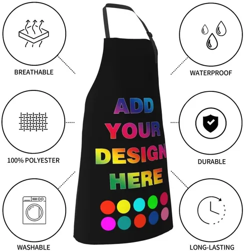 Miniatura 6 de Delantal personalizado para mujer, delantales personalizados con logotipo de texto fotográfico, delantales de cocina para regalos