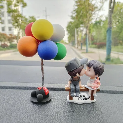 Miniatura 16 de Lindos adornos para parejas, bonita decoración de automóvil, bonita decoración de automóvil para pareja, figura de acción, adorno navideño para 1