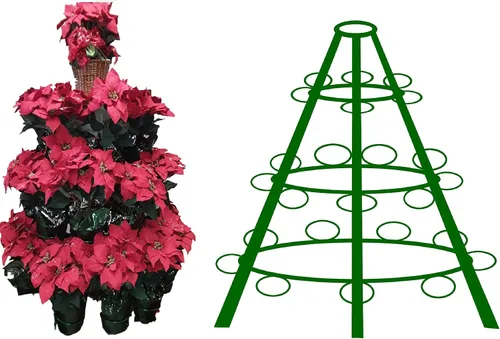 Miniatura 4 de Creative Displays - Estante redondo completo para árbol de Pascua de 106 FB, marco vertical independiente de jardín, ideal para flores de Pascua