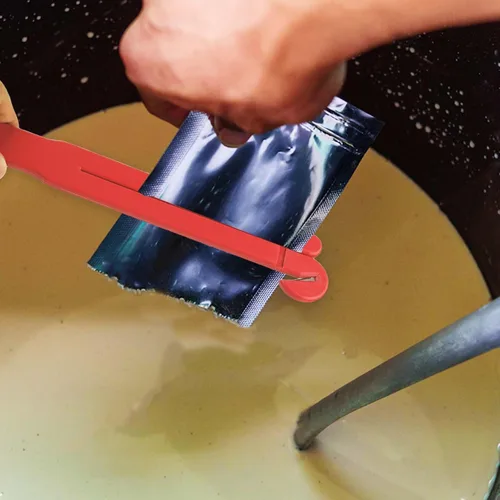 Miniatura 6 de Abridor de bolsas de alimentos, abridor de bolsas de alimentos de plástico, hoja de acero inoxidable, exprimidor de bolsas de alimentos con ventosa