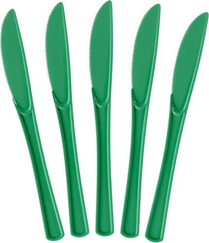 Miniatura 8 de Exquisite Cuchillos desechables de plástico azul claro, 100 piezas, cubiertos desechables de plástico azul claro resistente, cubiertos desechables
