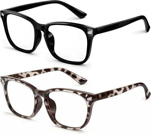 Miniatura 11 de Gafas de luz azul para niños y niñas, paquete de 2 lentes de luz azul para adolescentes y niños, anteojos falsos, anteojos para niños pequeños, de 6