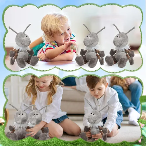 Miniatura 6 de Shappy 3 piezas de hormigas de peluche de hormigas de 12 pulgadas para niños, hormigas de peluche con bufanda, juguetes suaves para niños y niñas