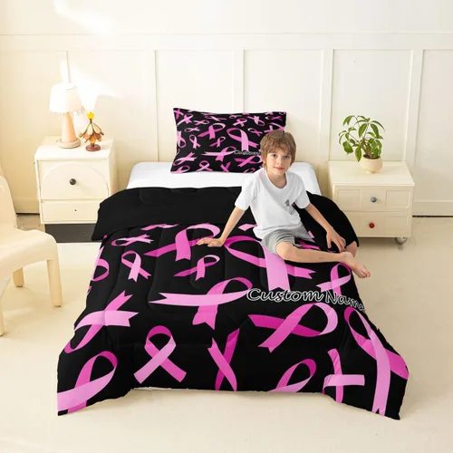 Miniatura 24 de Juego de ropa de cama personalizado con lentejuelas negras y doradas, tamaño individual, edredón de corazón dorado con purpurina para mujeres