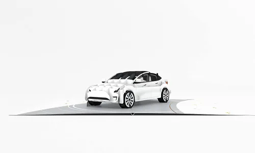 Miniatura 2 de WOWPAPERART Tarjeta de felicitación 3D desplegable para nuevos propietarios de Tesla Model 3, amor, cumpleaños, Navidad, felicitaciones, sorpresa