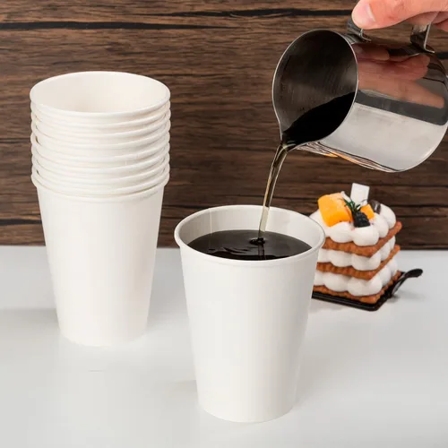 Miniatura 6 de METAPRINT 500 unidades de 12 onzas tazas de papel desechables para café, tazas de papel blancas para café caliente para cafeterías, bistrós, fiestas