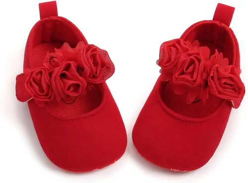Miniatura 103 de RVROVIC Mocasines de princesa para bebé, zapatos brillantes de Mary Jane, zapatos de cuna de suela suave y ligera de primera calidad, zapatos