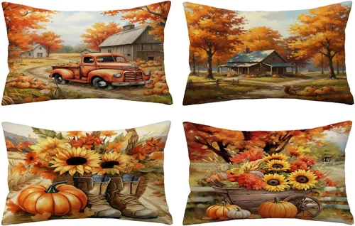 Miniatura 22 de Fundas de Almohada Feliz Navidad 12x12 Juego de 4 Fundas de Almohada de Terciopelo de Navidad Rosa Navidad Invierno Vacaciones Fundas de Almohada