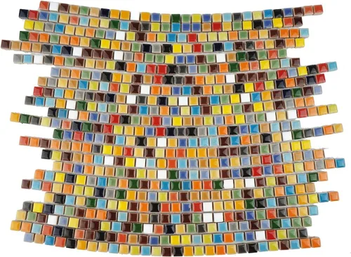 Miniatura 3 de Lanyani 784 Piezas de Azulejos de Mosaico de Cerámica Cuadrados Pequeños Coloridos para Manualidades, Láminas de Piezas de Porcelana Esmaltadas