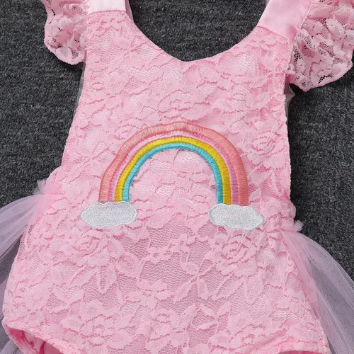 Miniatura 20 de Traje de bebé niña primer cumpleaños traje de encaje tul mameluco princesa tutú vestido de un año cumpleaños pastel Smash fotografía ropa