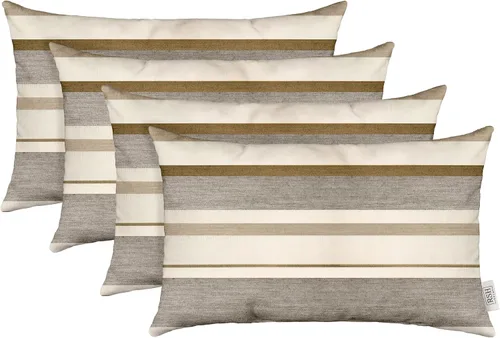 Miniatura 125 de RSH DECOR: Sunbrella - Juego de 4 almohadas lumbares, 20 x 12 pulgadas, tela de rendimiento resistente al agua y a la decoloración, fundas